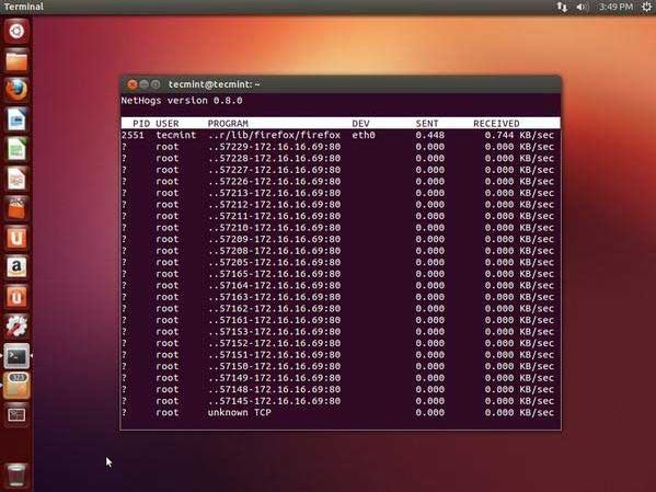 Ubuntu下NetHogs预览