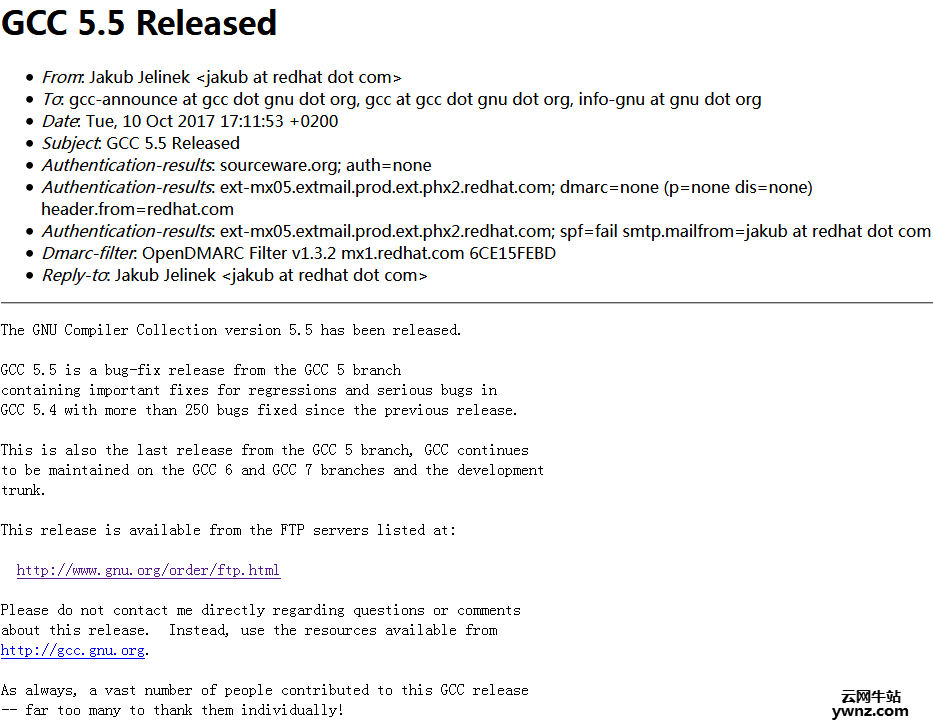 GCC 5.5发布下载，GCC 5分支最后的版本
