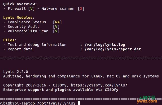 安装使用lynis扫描Linux的安全漏洞