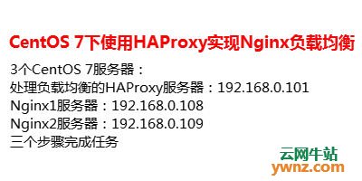 CentOS 7：使用HAProxy实现Nginx负载均衡