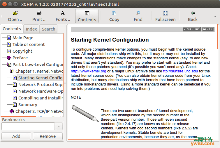 Ubuntu使用xCHM和kchmViewer阅读CHM文档
