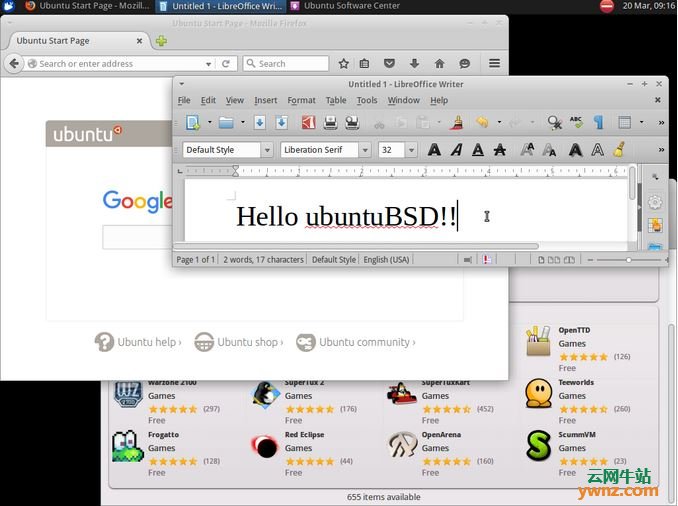 ubuntu和BSD结合的版本：ubuntuBSD