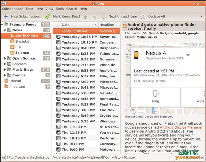 RSS新闻阅读器Liferea 1.12.0发布下载，提供在Ubuntu下安装方法