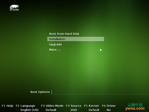 网络安装方式：由网络安装openSUSE系统
