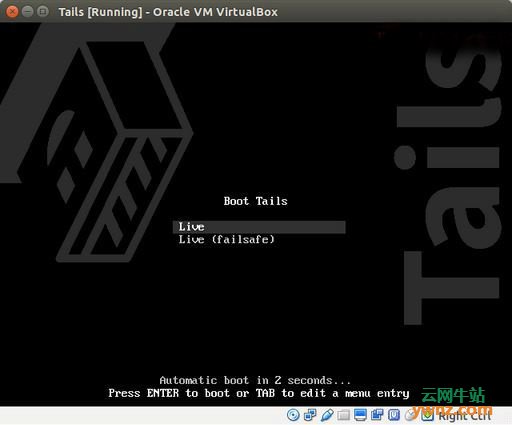 在Virtualbox虚拟机里运行Tails Linux