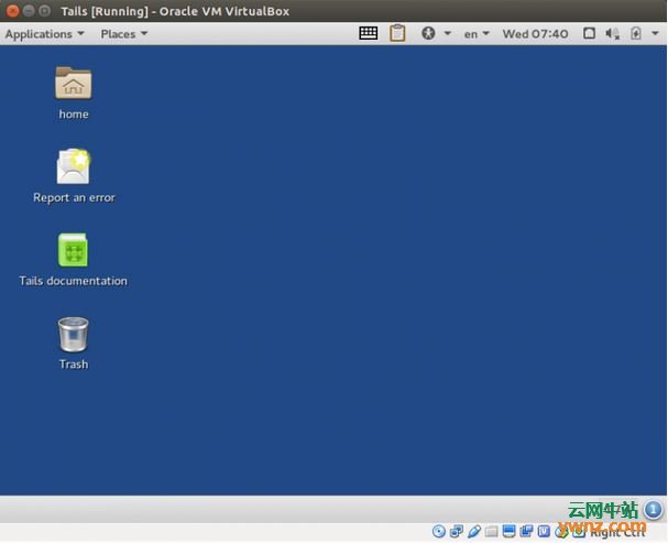 在Virtualbox虚拟机里运行Tails Linux