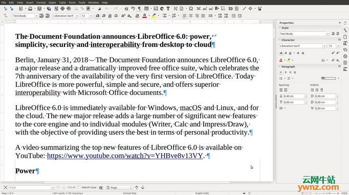 LibreOffice 6.0首个更新版6.0.1发布，提高安全性和健壮性
