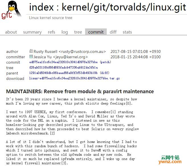 Linux内核知名开发者Rusty Russell发出告别信