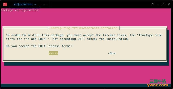在Ubuntu 18.04系统下安装Microsoft Windows字体