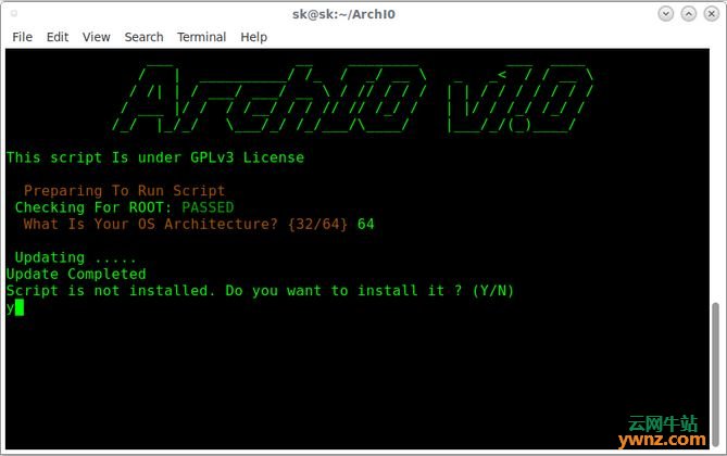 菜鸟级的Arch Linux应用自动安装脚本：ArchI0