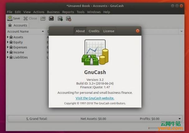 在Ubuntu 18.04系统中下载及安装GnuCash 3.2