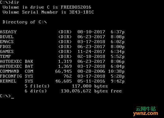 关于FreeDOS的介绍，和Linux命令行也有几分相像的地方