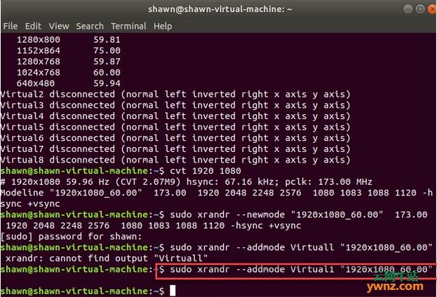 Ubuntu 18.04.1中设置1920x1080_60.00分辨率和刷新率