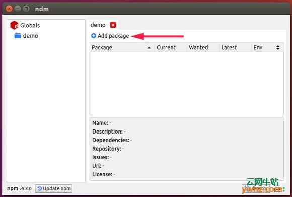 下载安装NDM（NPM Desktop Manager）并使用NDM安装NodeJS包