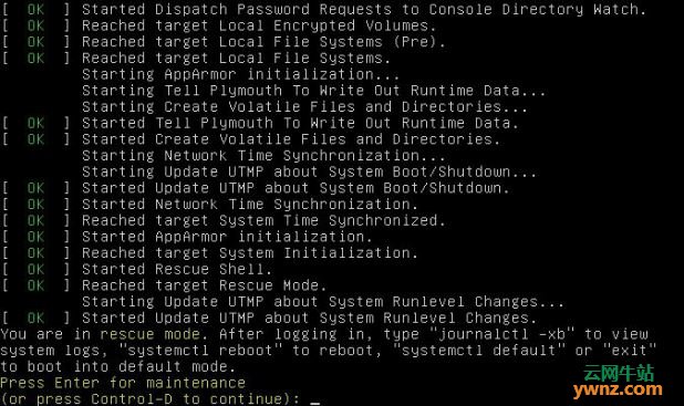 在单用户模式/紧急模式下启动Ubuntu 18.04/Debian 9系统