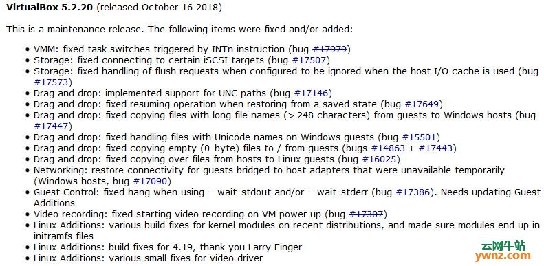 VirtualBox 5.2.20发布下载，在Linux版本上针对Kernel 4.19修复