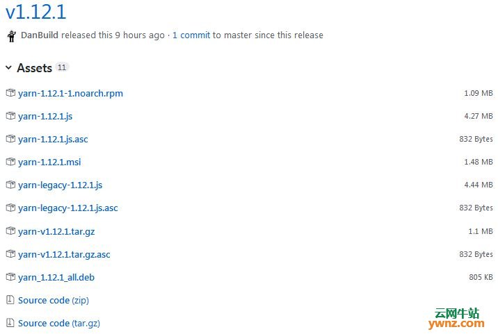 JavaScript包管理器Yarn 1.12.1发布下载，附安装说明
