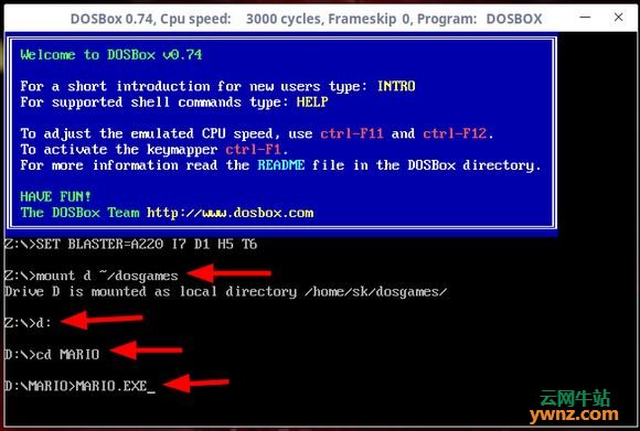 在Linux系统中安装DOSBox运行MS-DOS上游戏及程序的方法
