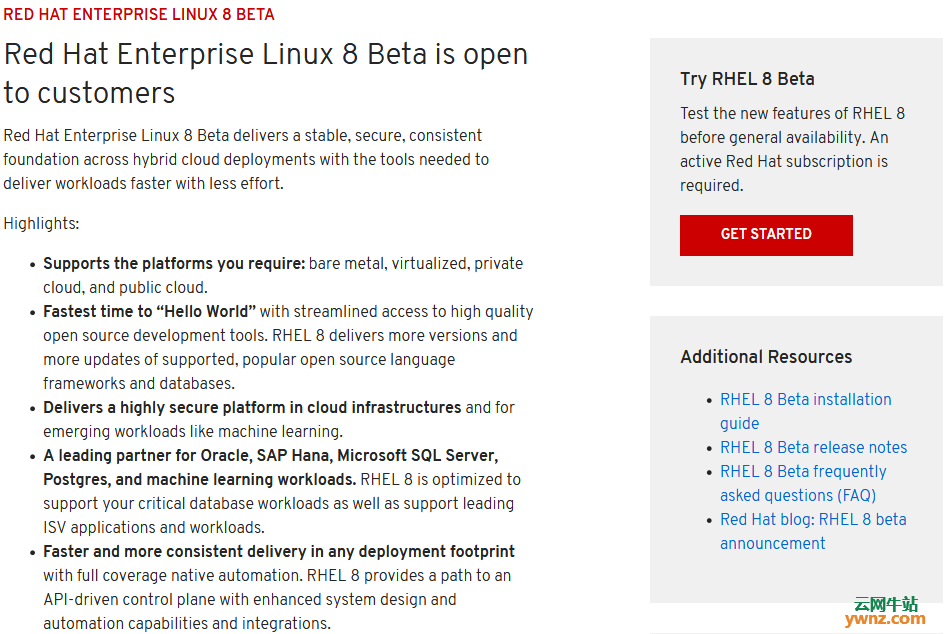 Red Hat Enterprise Linux 8 Beta（RHEL 8 Beta）可以下载试用