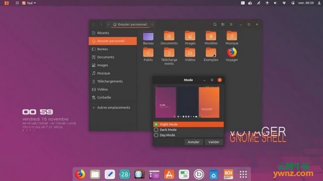 Voyager GE 18.10（GNOME Shell）桌面截图