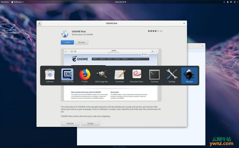 在Fedora系统中使用GNOME Web的Web应用程序