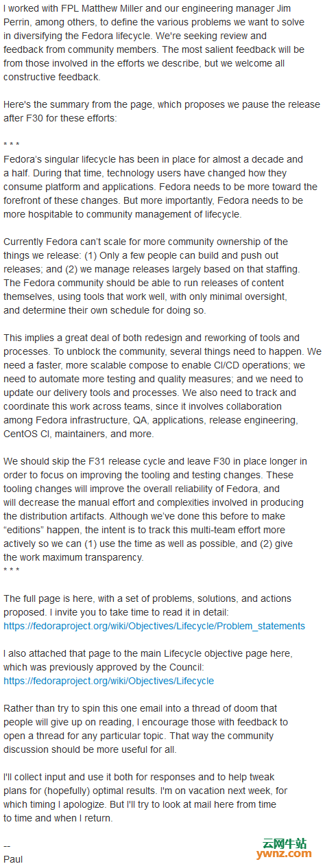 Fedora重新调整发布周期，Fedora 30将保留很长时间
