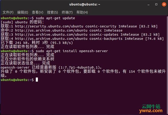 图解在Ubuntu 18.10系统下安装ssh的方法