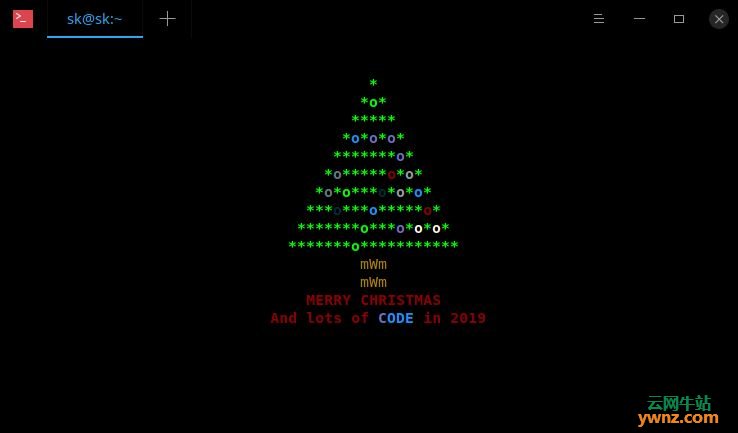 在Linux终端下显示动画的圣诞树