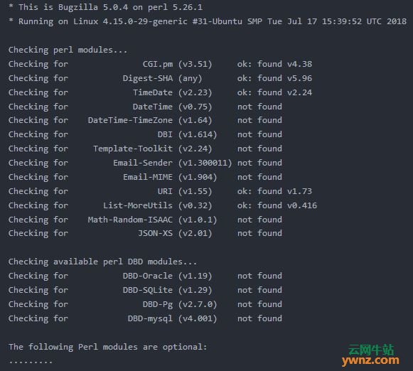 在Ubuntu 18.04系统下安装Bugzilla的过程