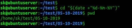 在Linux系统中创建以当前日期/时间/月/年命名的目录