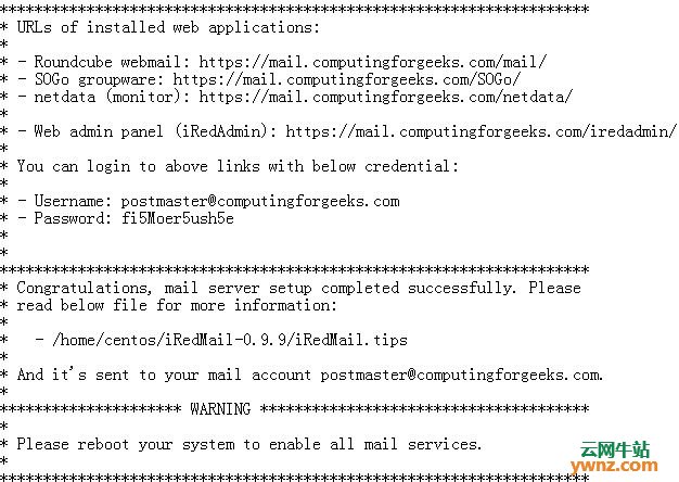 在CentOS 7操作系统上安装iRedMail 0.9.9服务器的详细教程