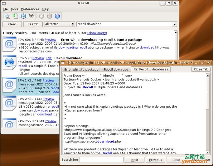 桌面全文搜索工具：Recoll，附在Linux系统下安装方法