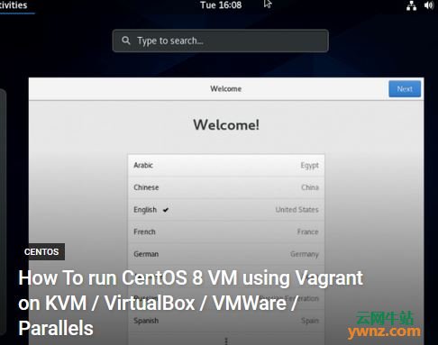 在KVM/VirtualBox/VMWare/Parallels上使用Vagrant运行CentOS 8 VM