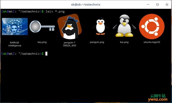 在Linux终端中使用lsix显示缩略图图像