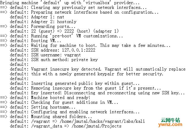 在VirtualBox中使用Vagrant运行Kali Linux的方法