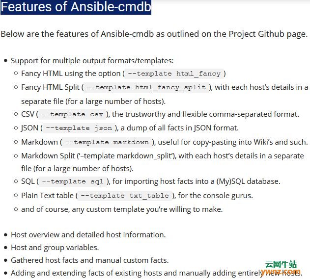 在Linux系统中安装及使用Ansible-cmdb的方法