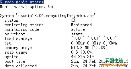 在Ubuntu 18.04上安装和配置Monit的方法