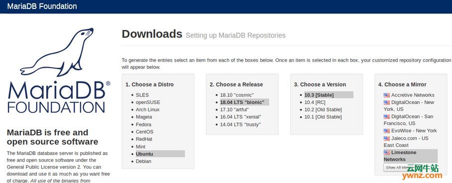 在Ubuntu 18.04/18.10系统上安装MariaDB 10.3.13稳定版本