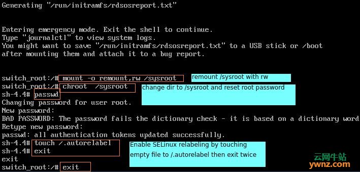 在CentOS 7/RHEL 7系统上重置root密码的方法