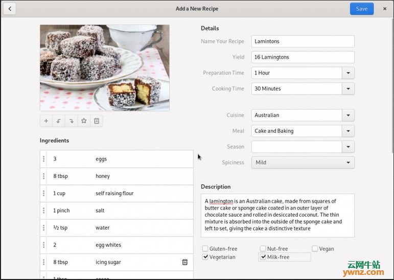 在Fedora系统中安装及使用GNOME Recipes管理食谱