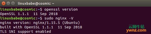 在Ubuntu 18.04/16.04及Nginx上启用TLS 1.3的方法