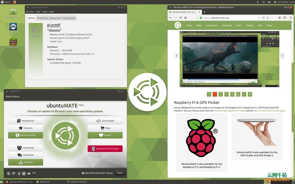 Ubuntu MATE 18.04.2树莓派（Raspberry Pi）发布下载，附功能介绍