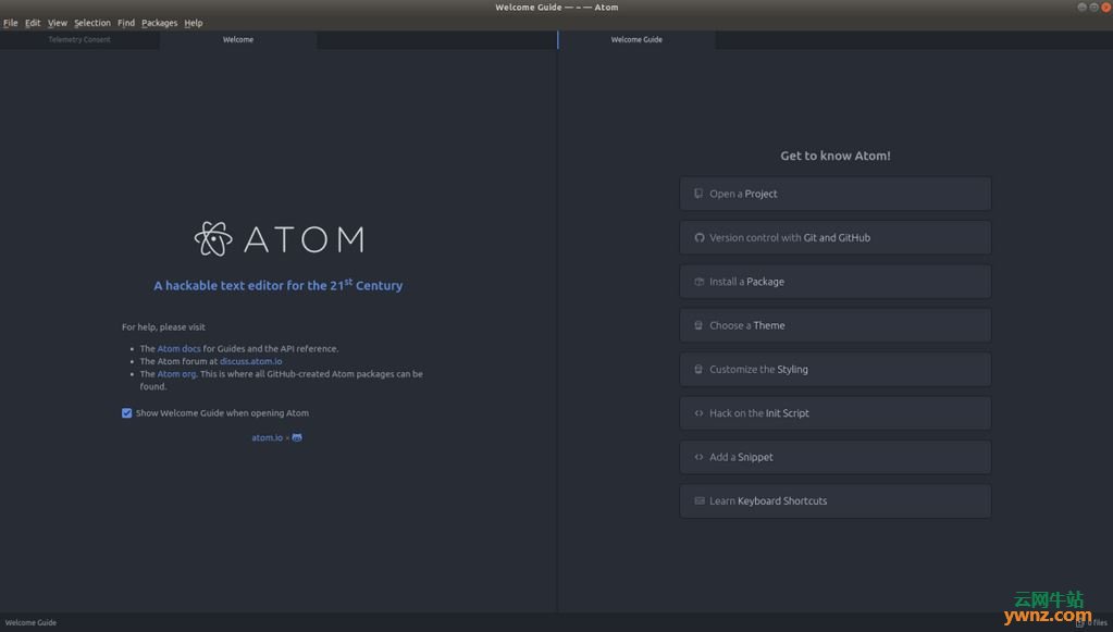 在Linux系统中下载及安装GitHub Atom code editor的方法
