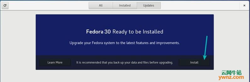 用Fedora 29 Workstation的用户使用图形桌面升级到Fedora 30