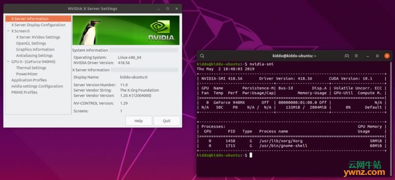 在Ubuntu 19.04中安装NVIDIA 418.56驱动很的简单，只需要一个命令