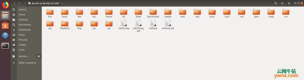 Using Gnome File Manager connection to the server: FTP / SFTP, Samba, NFS method