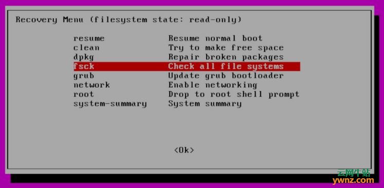 在Ubuntu上使用恢复模式及Recovery Mode各选项的使用方法