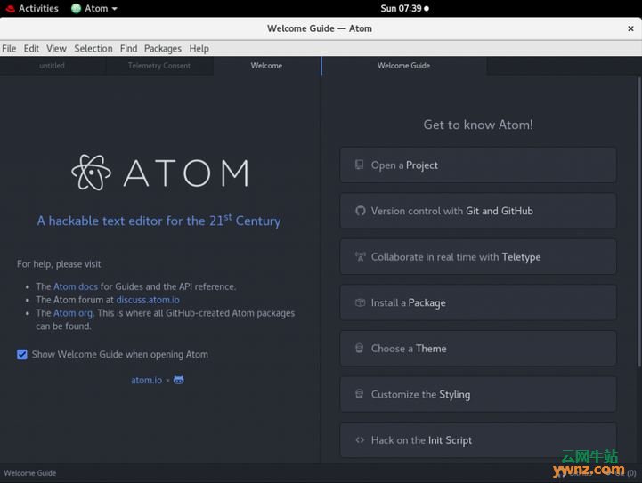 在RHEL 8/CentOS 8中安装Atom文本编辑器（Atom Text Editor）