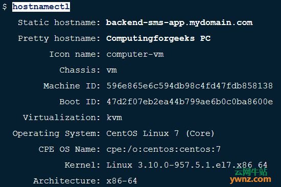 在CentOS 7/8、Fedora 30/29/28上更改主机名（hostname）