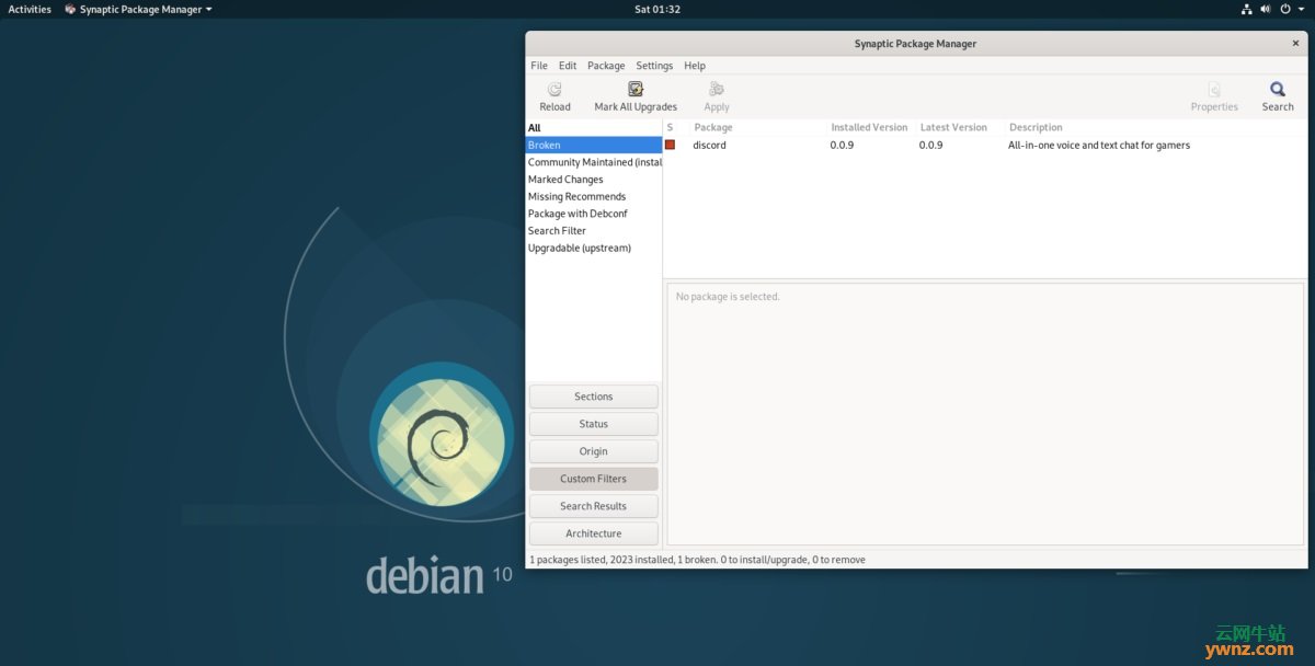 在Debian系统中安装Synaptic和使用Synaptic修复损坏的包